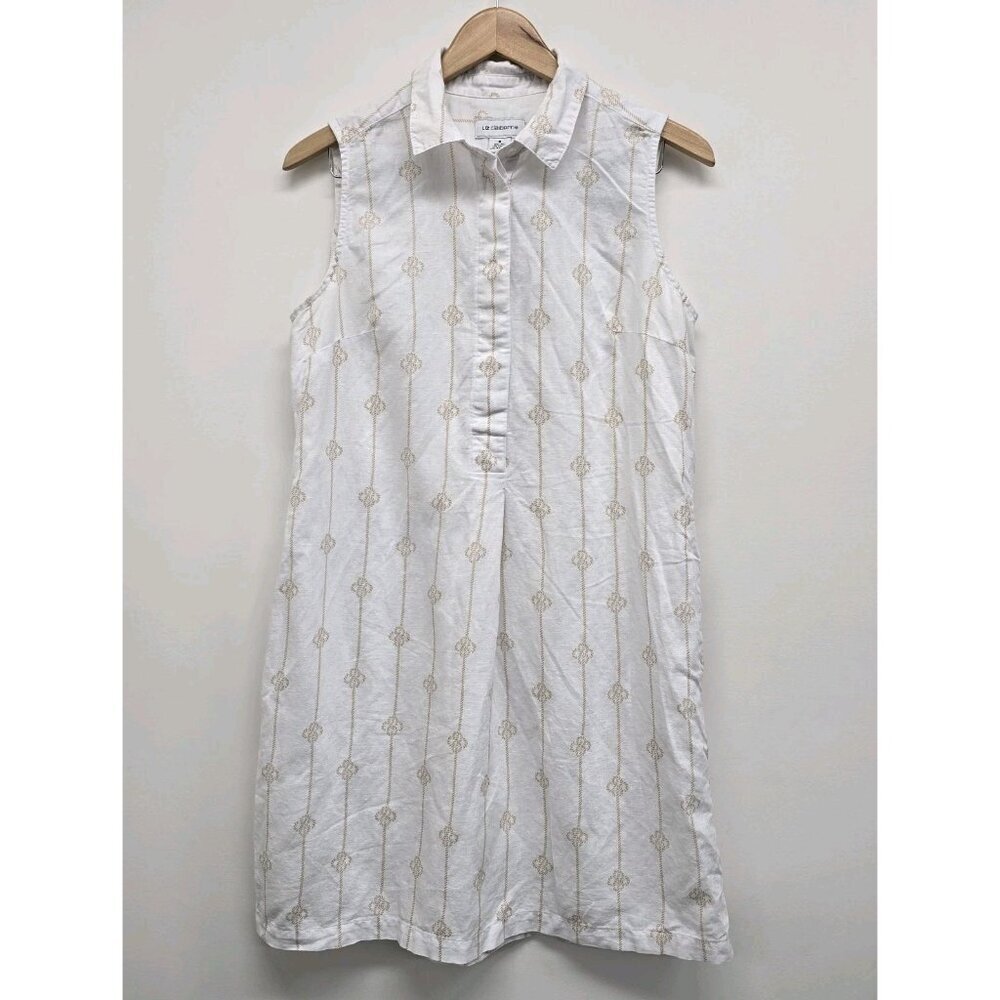 Liz Claiborne White Sleeveless Midi Shirt Dress